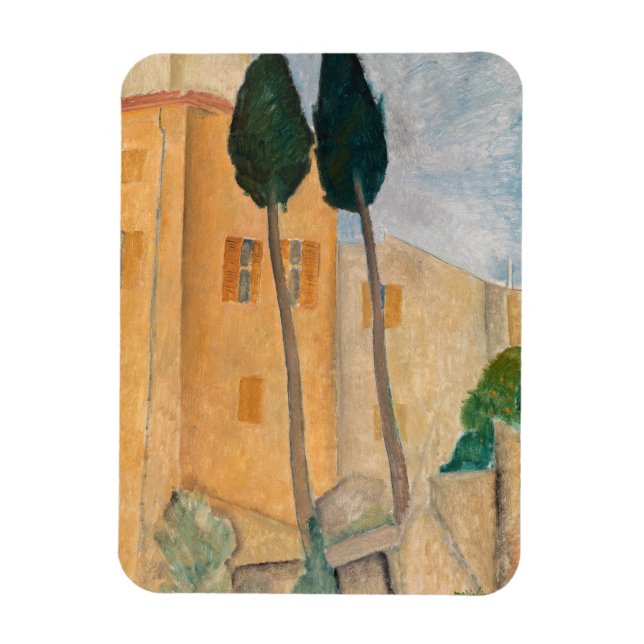 Amedeo Modigliani - Cypresses and Houses at Cagnes Magnet (Vertical)
