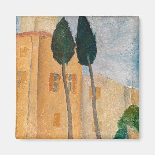 Amedeo Modigliani - Cypresses and Houses at Cagnes Magnet (Front)