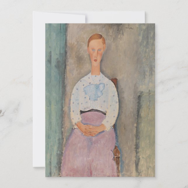 Amedeo Modigliani - Girl with a Polka-Dot Blouse Invitation (Front)