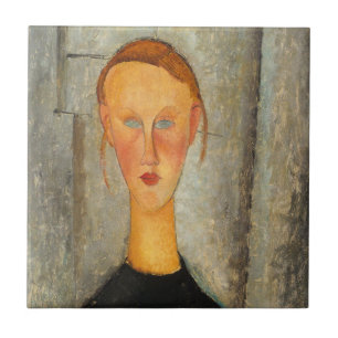 Amedeo Modigliani - Girl With Blue Eyes Tile
