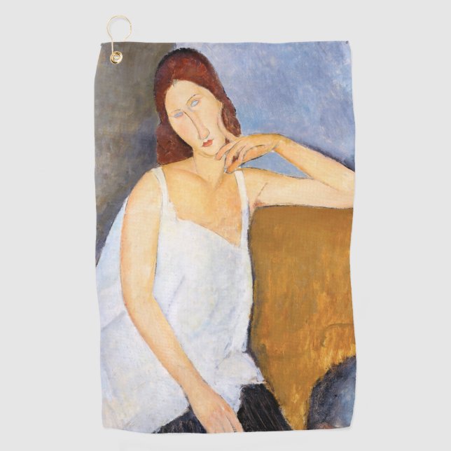 Amedeo Modigliani - Jeanne Hebuterne Golf Towel (Front)