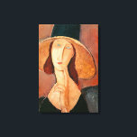 Amedeo Modigliani - Jeanne Hebuterne in Large Hat Canvas Print<br><div class="desc">Portrait of Jeanne Hebuterne in a Large Hat / Jeanne Hebuterne au grand chapeau - Amedeo Modigliani,  Oil on Canvas,  1918</div>