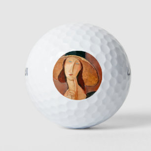 Amedeo Modigliani - Jeanne Hebuterne in Large Hat Golf Balls