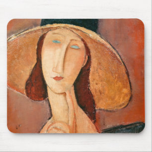 Amedeo Modigliani - Jeanne Hebuterne in Large Hat Mouse Mat