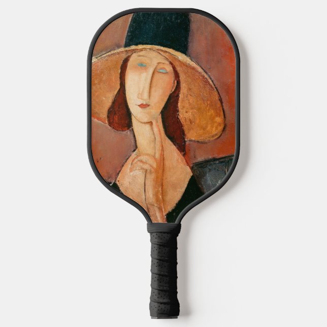 Amedeo Modigliani - Jeanne Hebuterne in Large Hat Pickleball Paddle (Front)