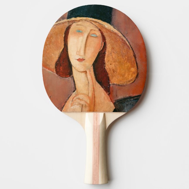 Amedeo Modigliani - Jeanne Hebuterne in Large Hat Ping Pong Paddle (Front)