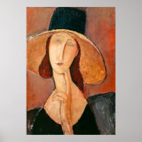 Amedeo Modigliani - Jeanne Hebuterne in Large Hat