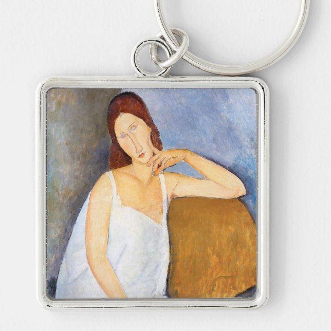 Amedeo Modigliani - Jeanne Hebuterne Key Ring (Front)