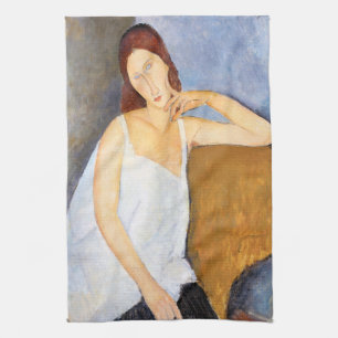 Amedeo Modigliani - Jeanne Hebuterne Tea Towel