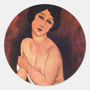 Amedeo Modigliani Large Seated Woman Classic Round Sticker