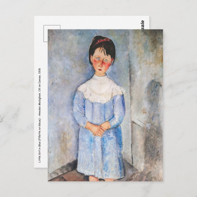 Amedeo Modigliani - Little Girl in Blue Postcard (Front/Back)