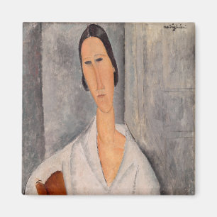 Amedeo Modigliani - Madame Hanka Zborowska Leaning Magnet
