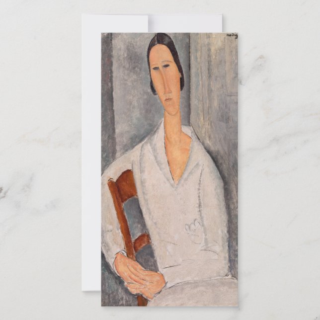 Amedeo Modigliani - Madame Hanka Zborowska Leaning Thank You Card (Front)