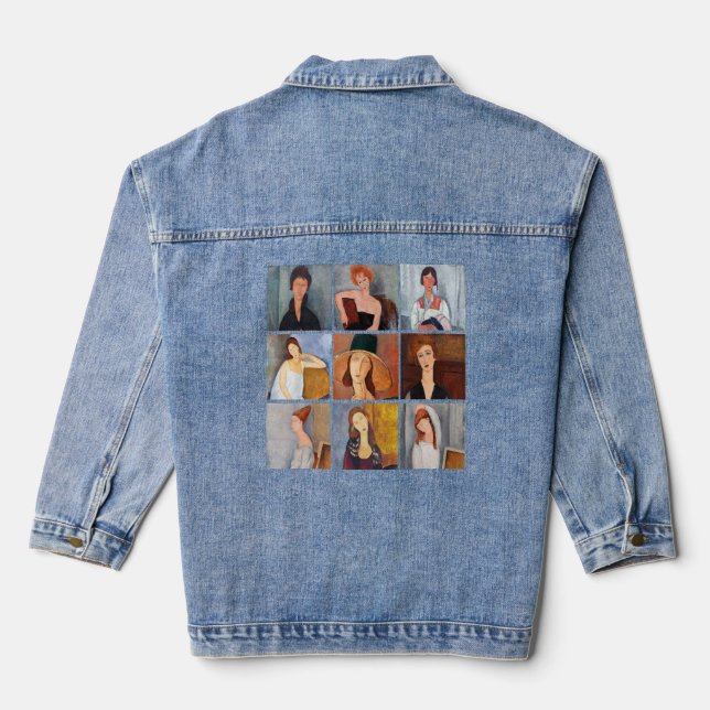 Amedeo Modigliani - Masterpieces Collage Denim Jacket (Back)