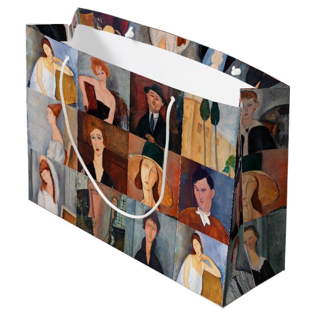 Amedeo Modigliani - Masterpieces Collage Large Gift Bag (Back Angled)