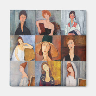 Amedeo Modigliani - Masterpieces Collage Magnet