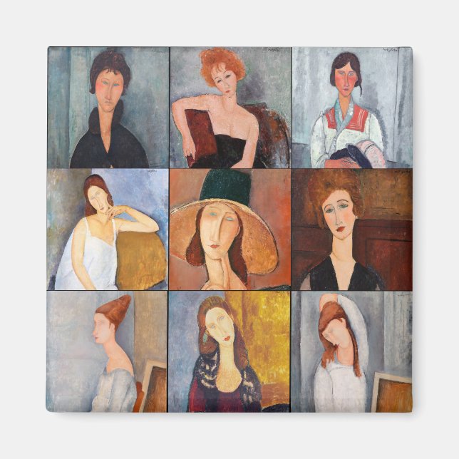 Amedeo Modigliani - Masterpieces Collage Magnet (Front)