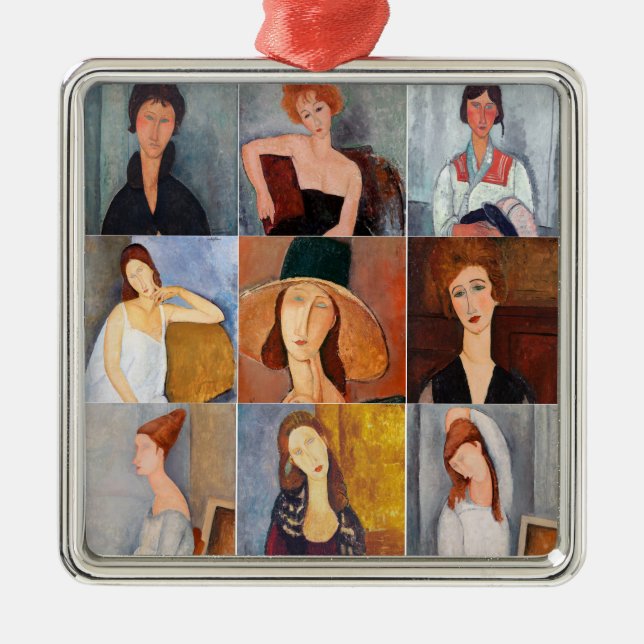 Amedeo Modigliani - Masterpieces Collage Metal Tree Decoration (Front)