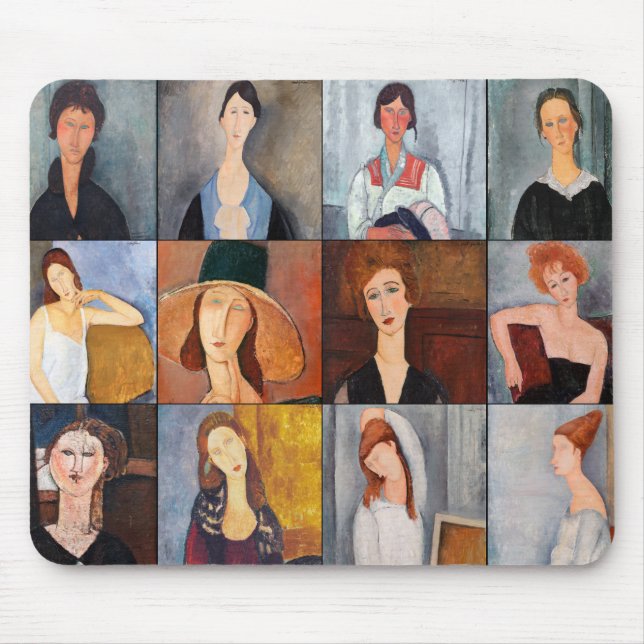 Amedeo Modigliani - Masterpieces Collage Mouse Mat (Front)