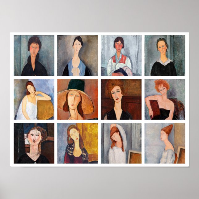 Amedeo Modigliani - Masterpieces Collage Poster (Front)