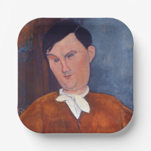 Amedeo Modigliani - Monsieur Deleu Paper Plate