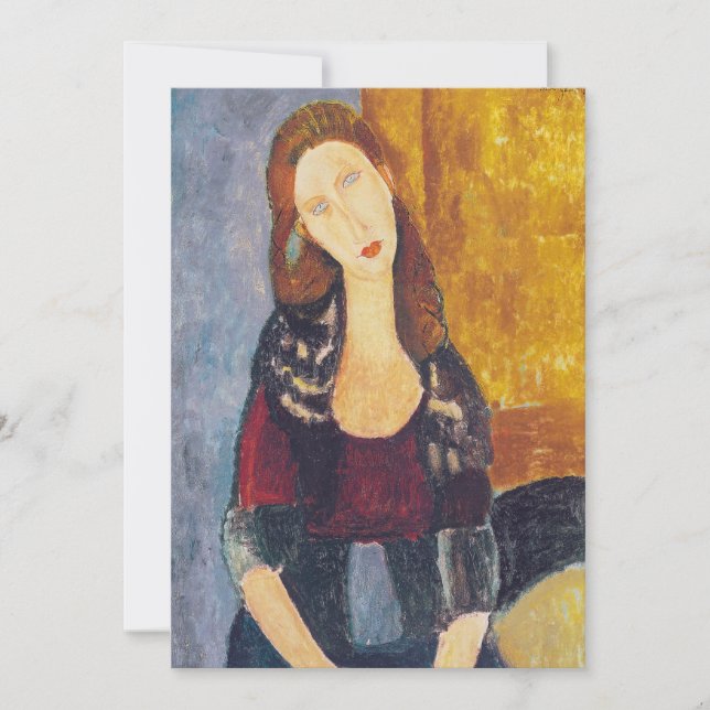 Amedeo Modigliani - Portrait Jeanne Hebuterne #2 Thank You Card (Front)