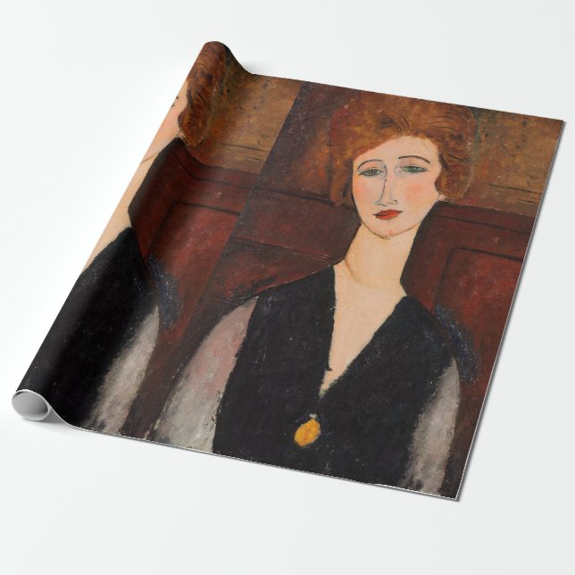 Amedeo Modigliani - Portrait of a Woman Wrapping Paper (Unrolled)