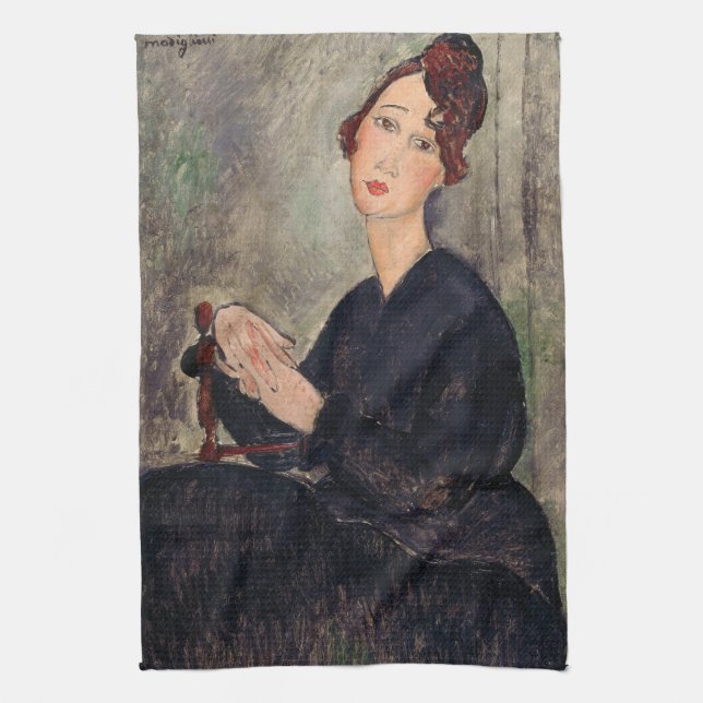 Amedeo Modigliani - Portrait of Dedie Hayden Tea Towel (Vertical)