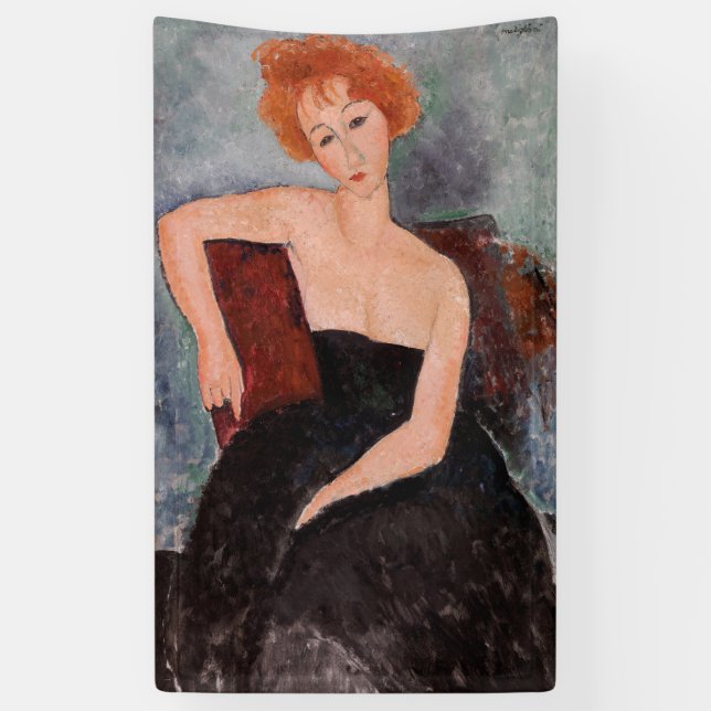 Amedeo Modigliani - Redheaded Girl Evening Dress Banner (Vertical)