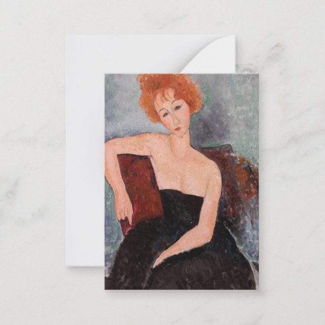 Amedeo Modigliani - Redheaded Girl Evening Dress Card (Front)