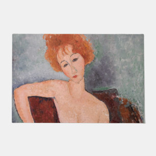 Amedeo Modigliani - Redheaded Girl Evening Dress Doormat