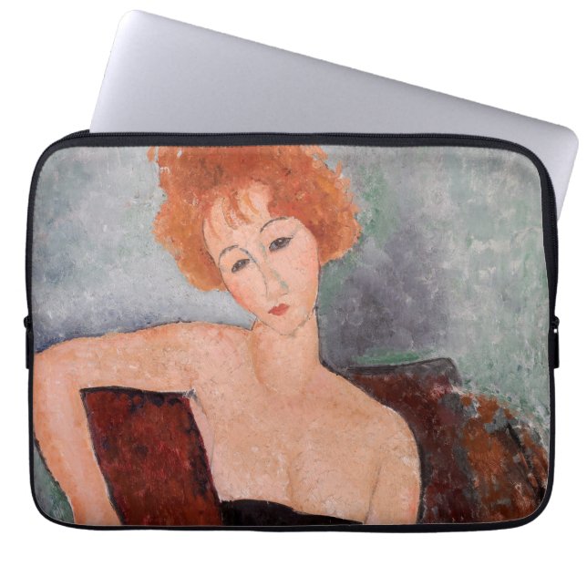 Amedeo Modigliani - Redheaded Girl Evening Dress Laptop Sleeve (Front)