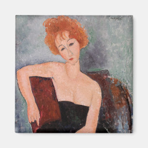 Amedeo Modigliani - Redheaded Girl Evening Dress Magnet