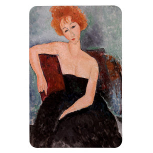 Amedeo Modigliani - Redheaded Girl Evening Dress Magnet