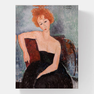 Amedeo Modigliani - Redheaded Girl Evening Dress Paperweight