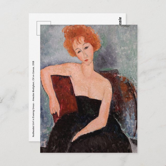 Amedeo Modigliani - Redheaded Girl Evening Dress Postcard (Front/Back)
