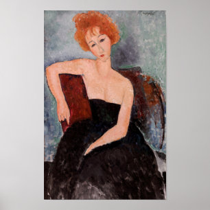Amedeo Modigliani - Redheaded Girl Evening Dress Poster