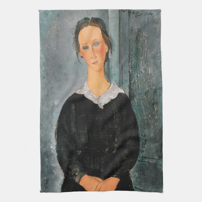 Amedeo Modigliani - Servant Girl Tea Towel (Vertical)