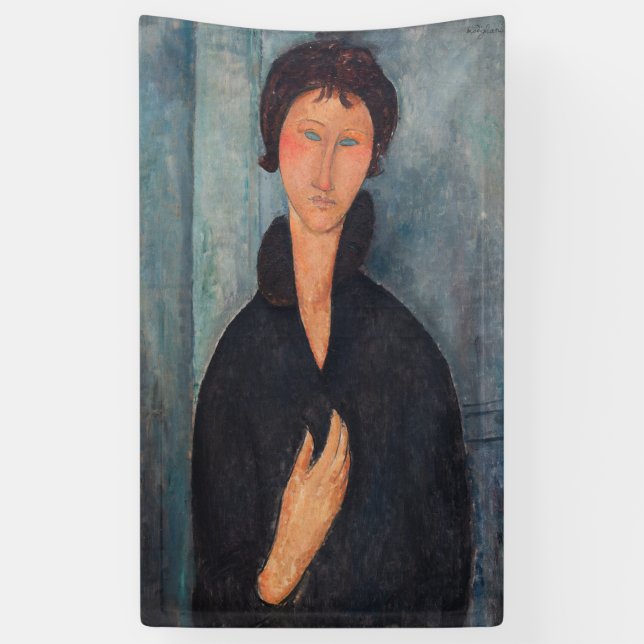 Amedeo Modigliani - Woman with Blue Eyes Banner (Vertical)