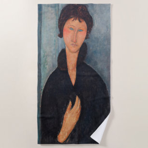 Amedeo Modigliani - Woman with Blue Eyes Beach Towel