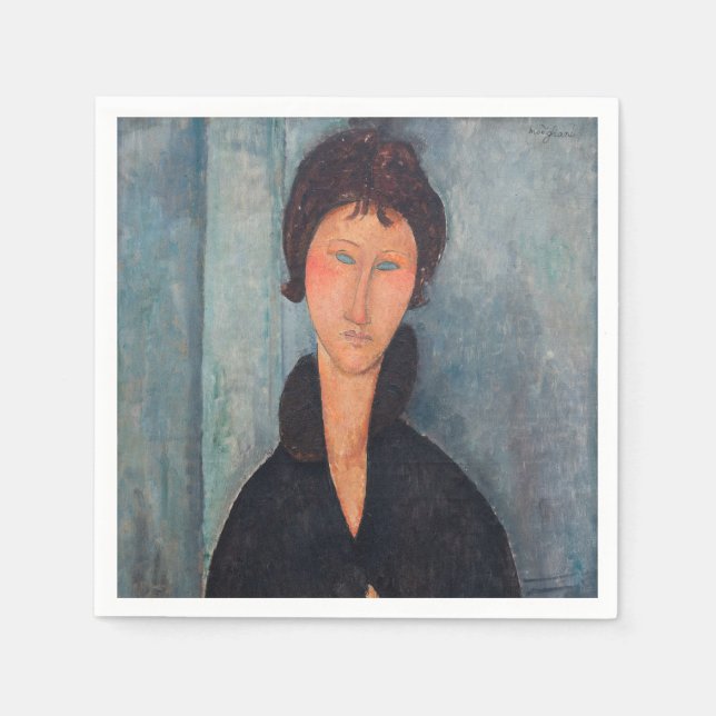 Amedeo Modigliani - Woman with Blue Eyes Napkin (Front)