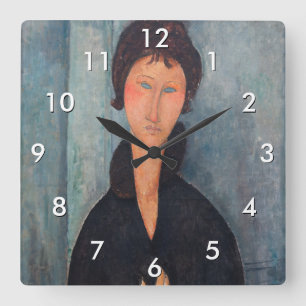 Amedeo Modigliani - Woman with Blue Eyes Square Wall Clock