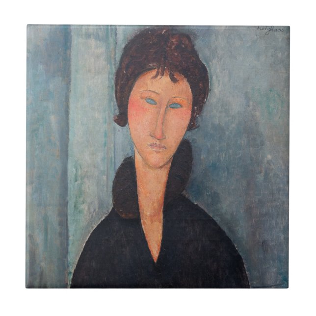 Amedeo Modigliani - Woman with Blue Eyes Tile (Front)
