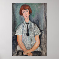 Amedeo Modigliani - Young Girl in a Striped Blouse