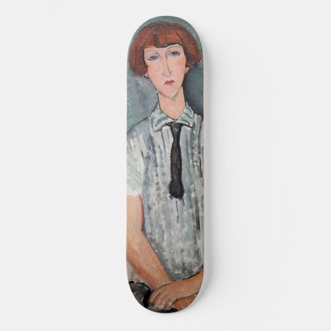 Amedeo Modigliani - Young Girl in a Striped Blouse Skateboard (Front)