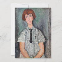 Amedeo Modigliani - Young Girl in a Striped Blouse