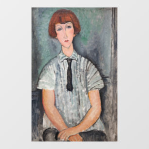 Amedeo Modigliani - Young Girl in a Striped Blouse Window Cling