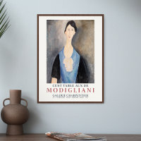 Amedeo Modigliani Young Woman in Blue Art Exhibit