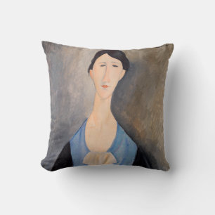 Amedeo Modigliani - Young Woman in Blue Cushion