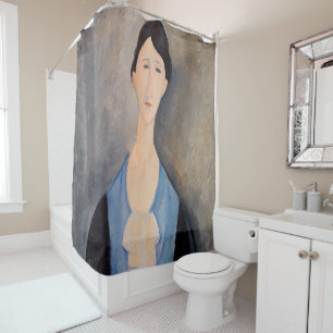 Amedeo Modigliani - Young Woman in Blue Shower Curtain